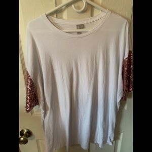 ASOS sequin sleeve tee
